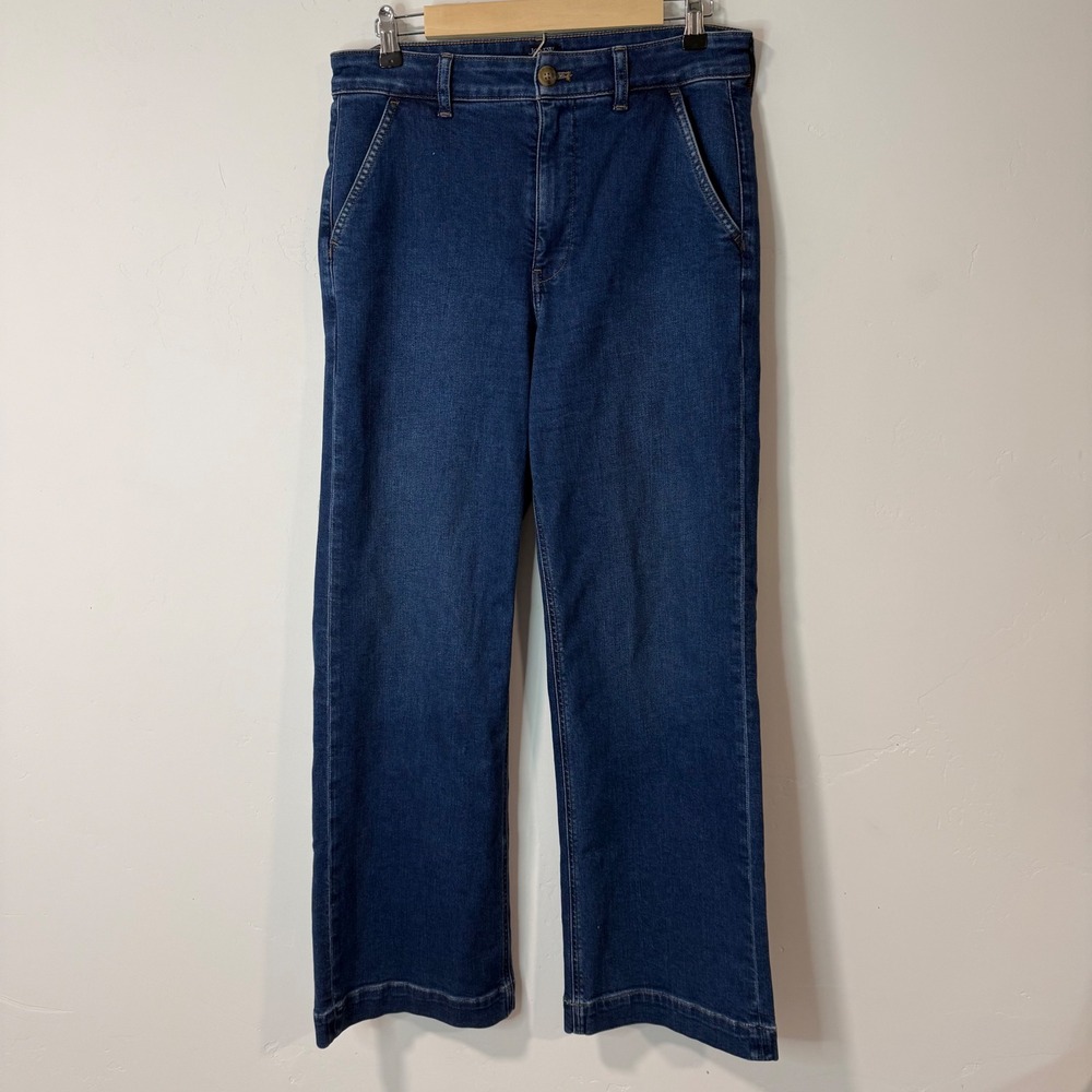 J.Crew Womens High-Rise Wide Leg Trouser Jean 28 Blue Excellent All Day Stretch